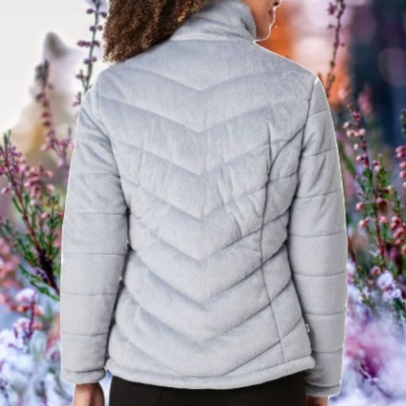 Free Country Reversible Gray Quilt Butter Pile Blk Smoth Puffer Jacket Sz XL NWT - Picture 5 of 7